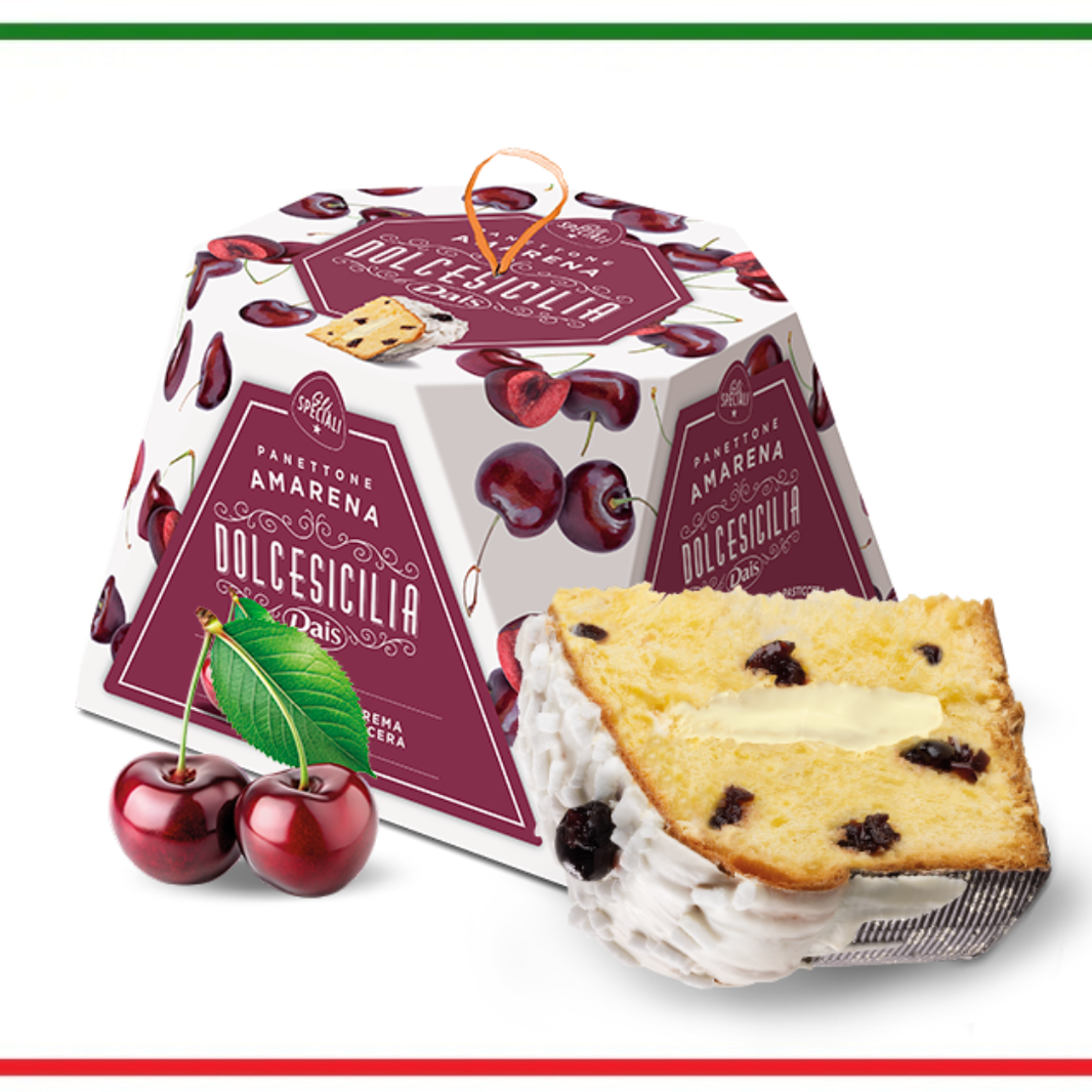 Dais Panettone Dolce Sicilia cu Crema Pasticcera si Amarene 750g