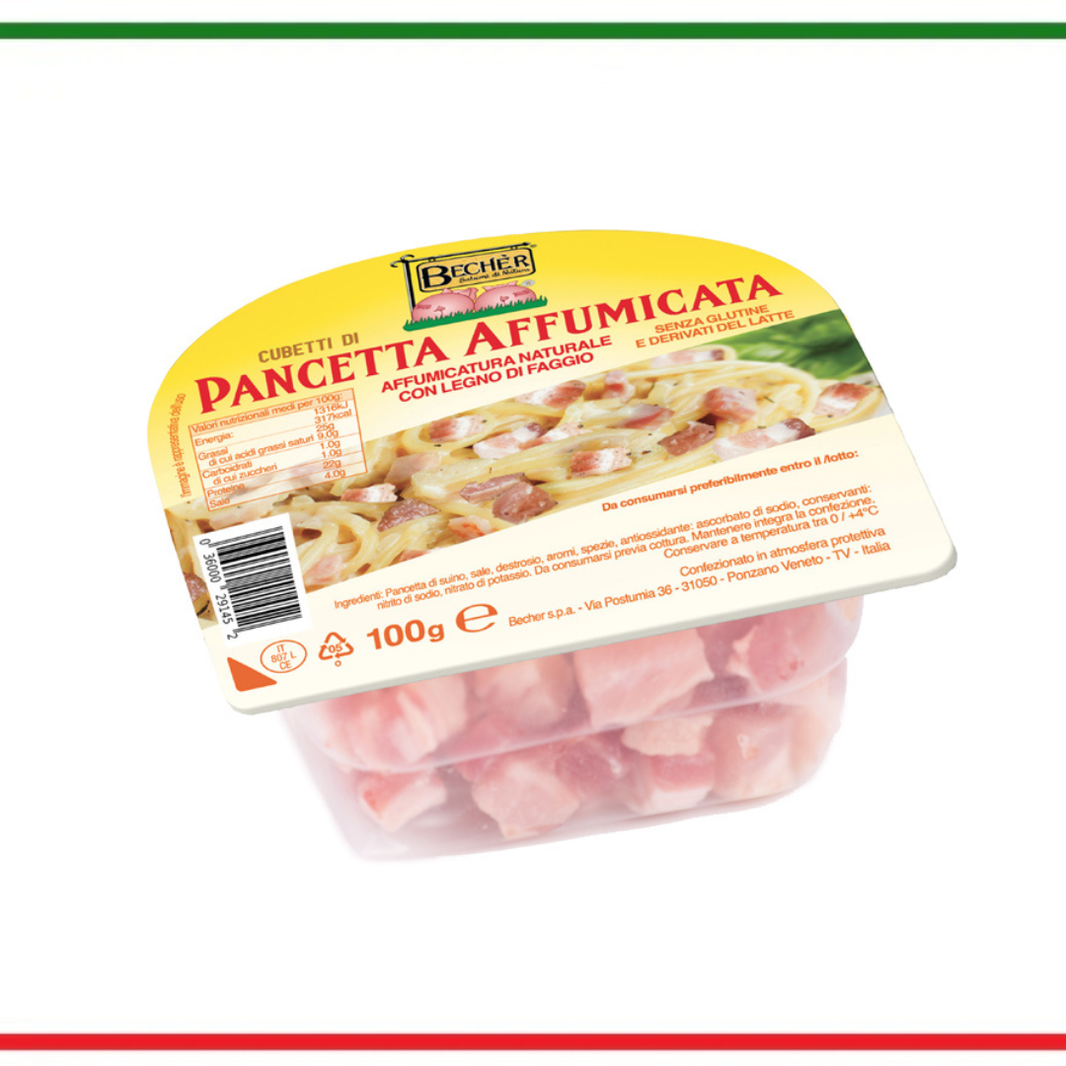 Pancetta Affumicata cuburi 100g