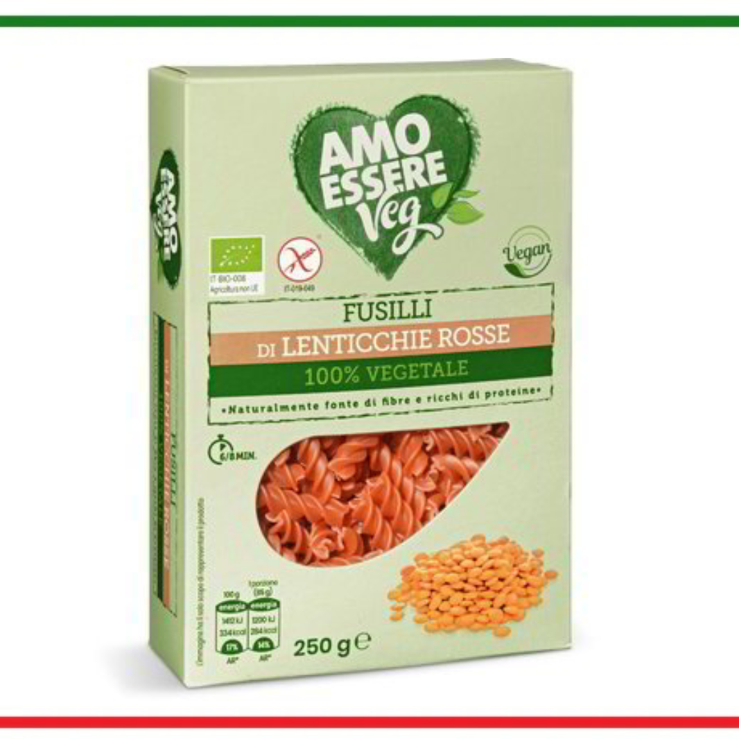 Amo Essere paste Fusilli cu faina de linte 250g