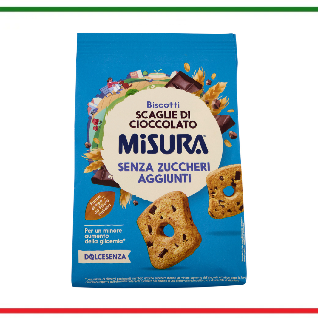 Misura biscuiti Dolcesenza cu fulgi de ciocolata fara zahar 290g