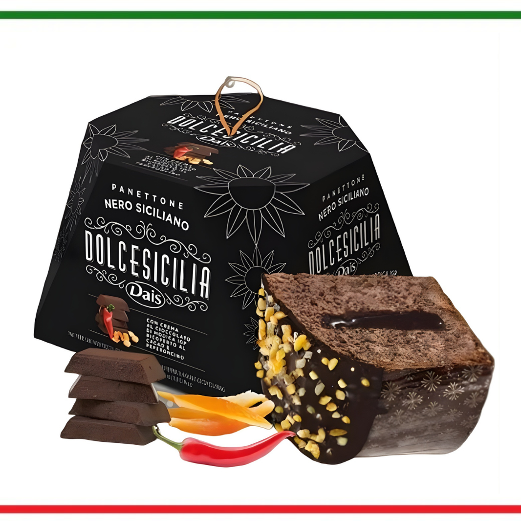 Dais Panettone Dolce Sicilia cu Crema al Cioccolato di Modica, Cacao si Peperoncino 800g