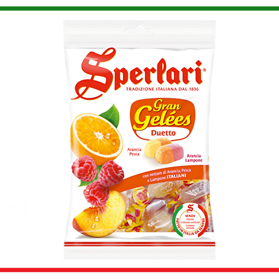 Sperlari Gelatine Duetto Arancia Pesca/Lampone - 175 gr
