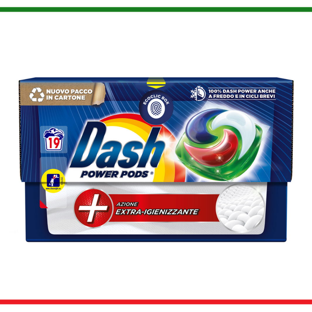 Dash Power Pods Capsule extra igienizant 19 spalari