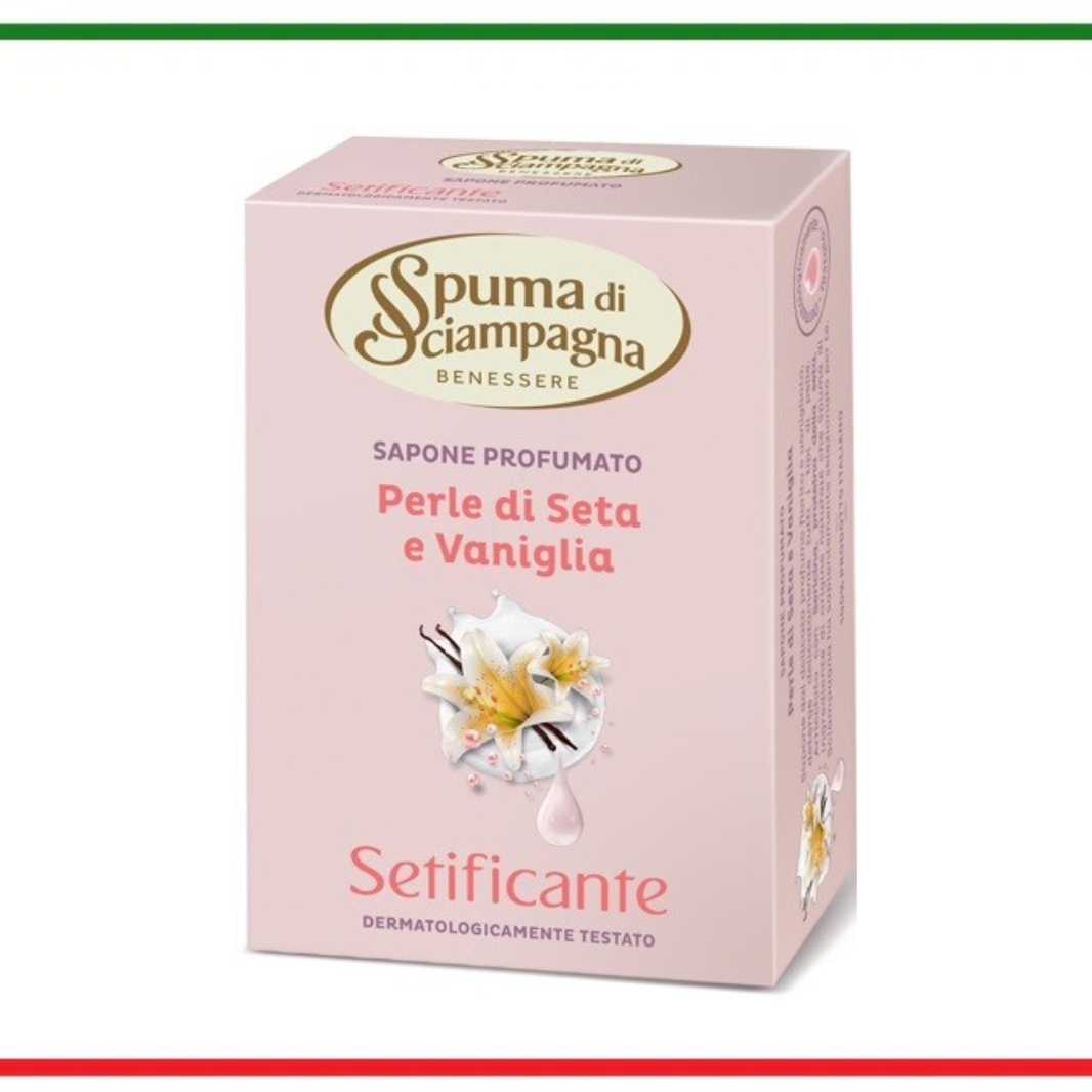 Spuma di Sciampagna săpun solid seta si vanilie 90g