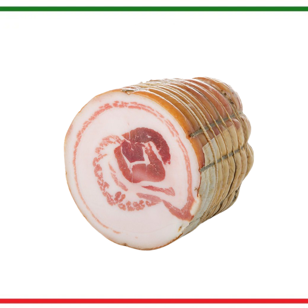 Pancetta arrotolata bucata in vid 200g