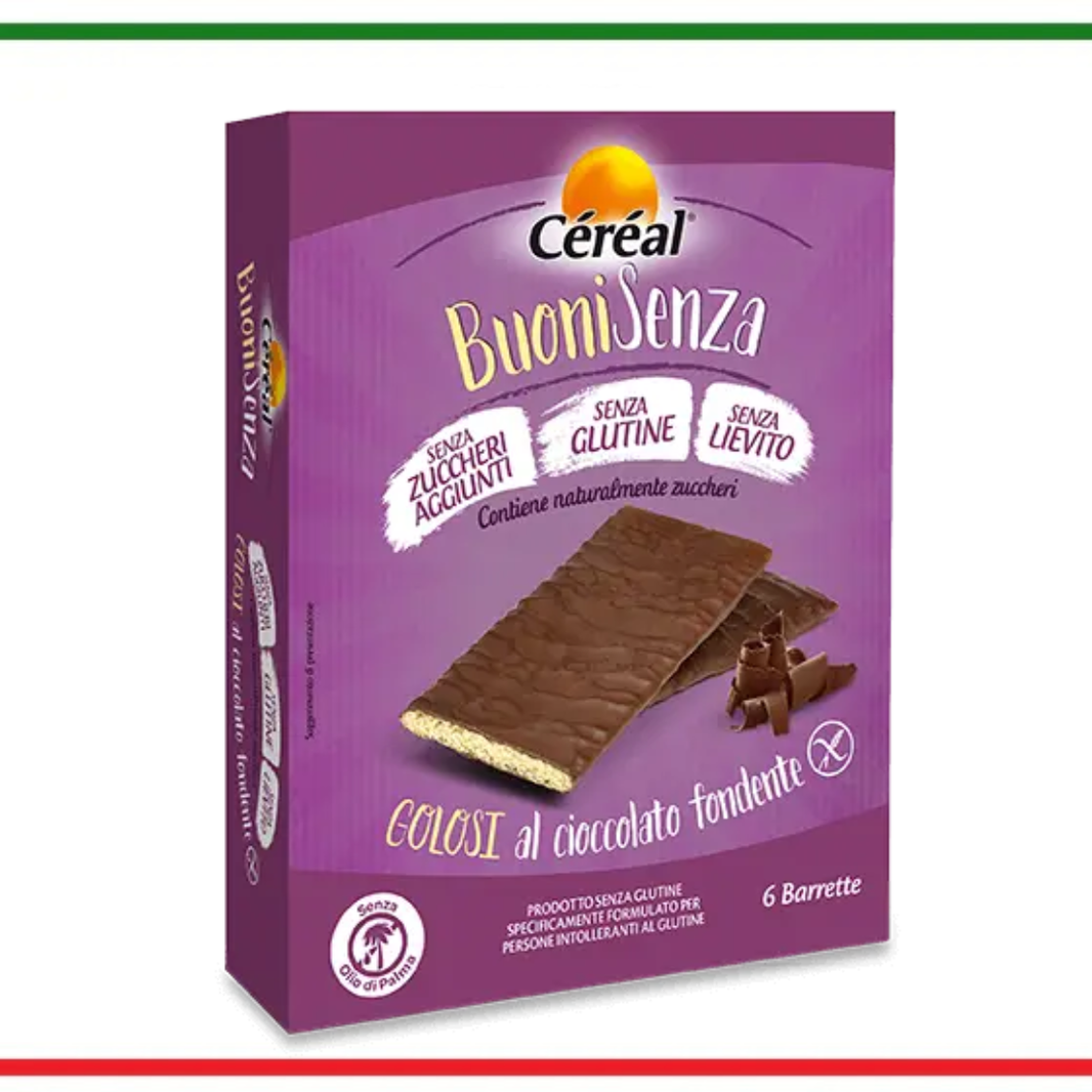 Cereal BuoniSenza snack fara gluten cu ciocolata amaruie 120g