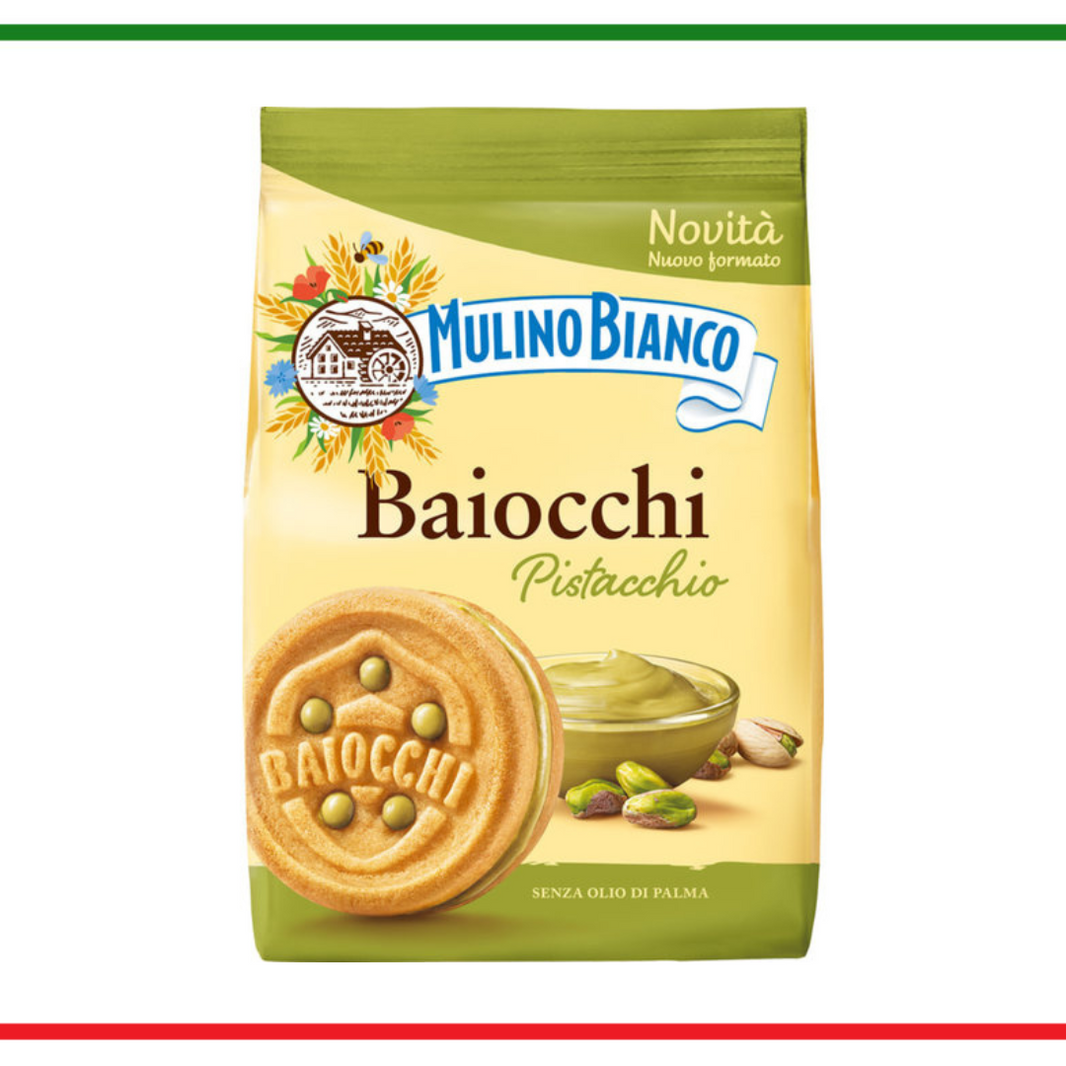 Mulino Bianco biscuiti Baiocchi cu fistic 240g