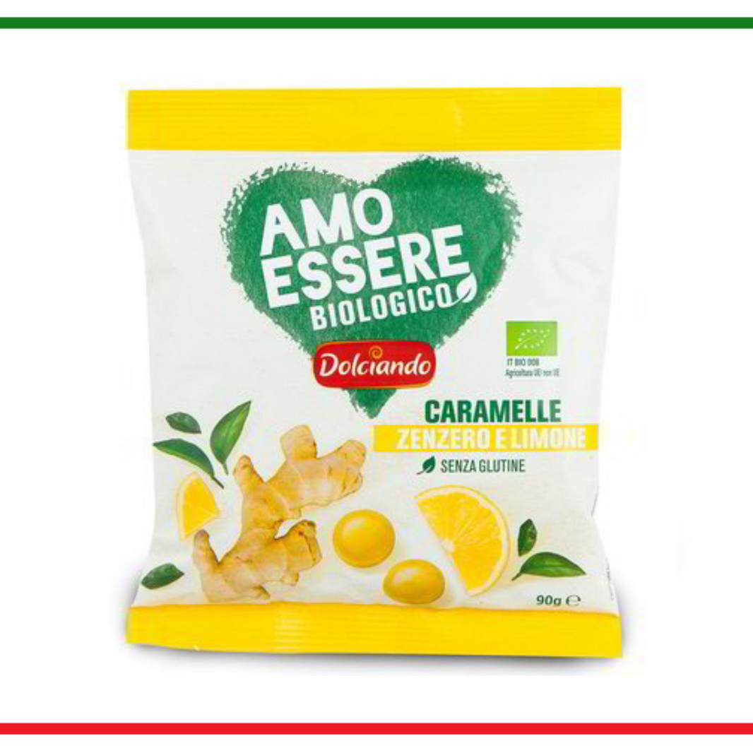 Amo Essere bomboane cu ghimbir si lamaie BIO fara gluten 90g