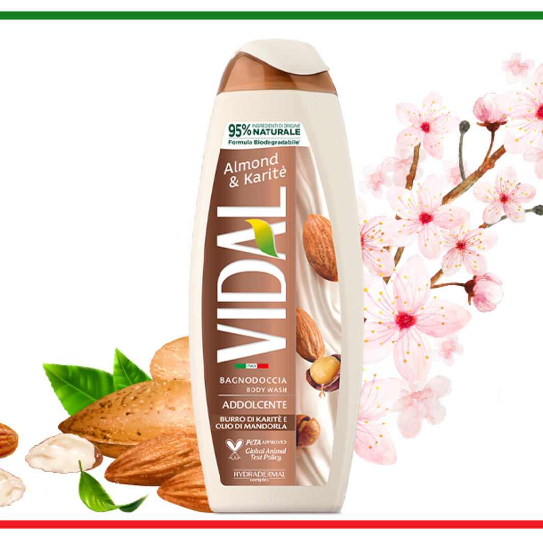 Vidal Gel doccia al burro di karitè e olio di mandorle - 500 ml