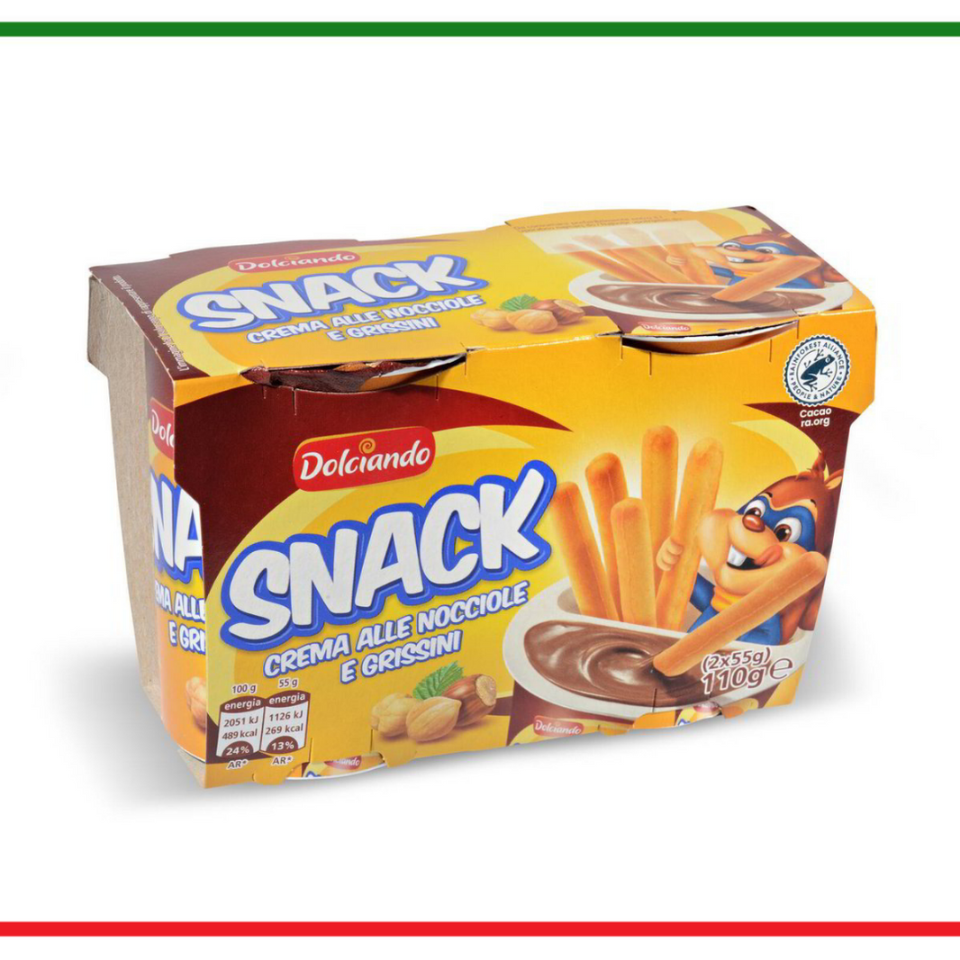 Dolciando Snack cu crema de alune si grisine 110g (2x55g)