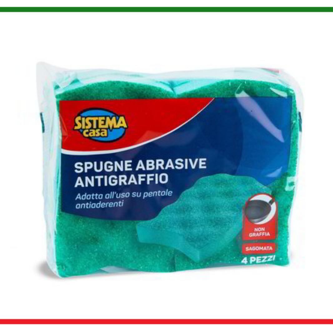 Sistema Casa spugna abrasiva antigraffio 4 pz