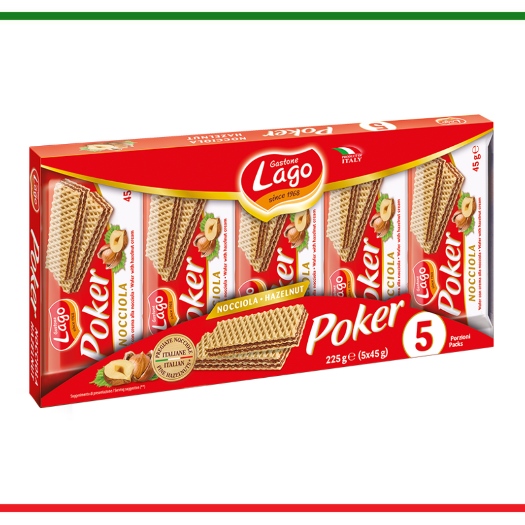 Lago napolitane Poker cu alune Multipack 5x45g