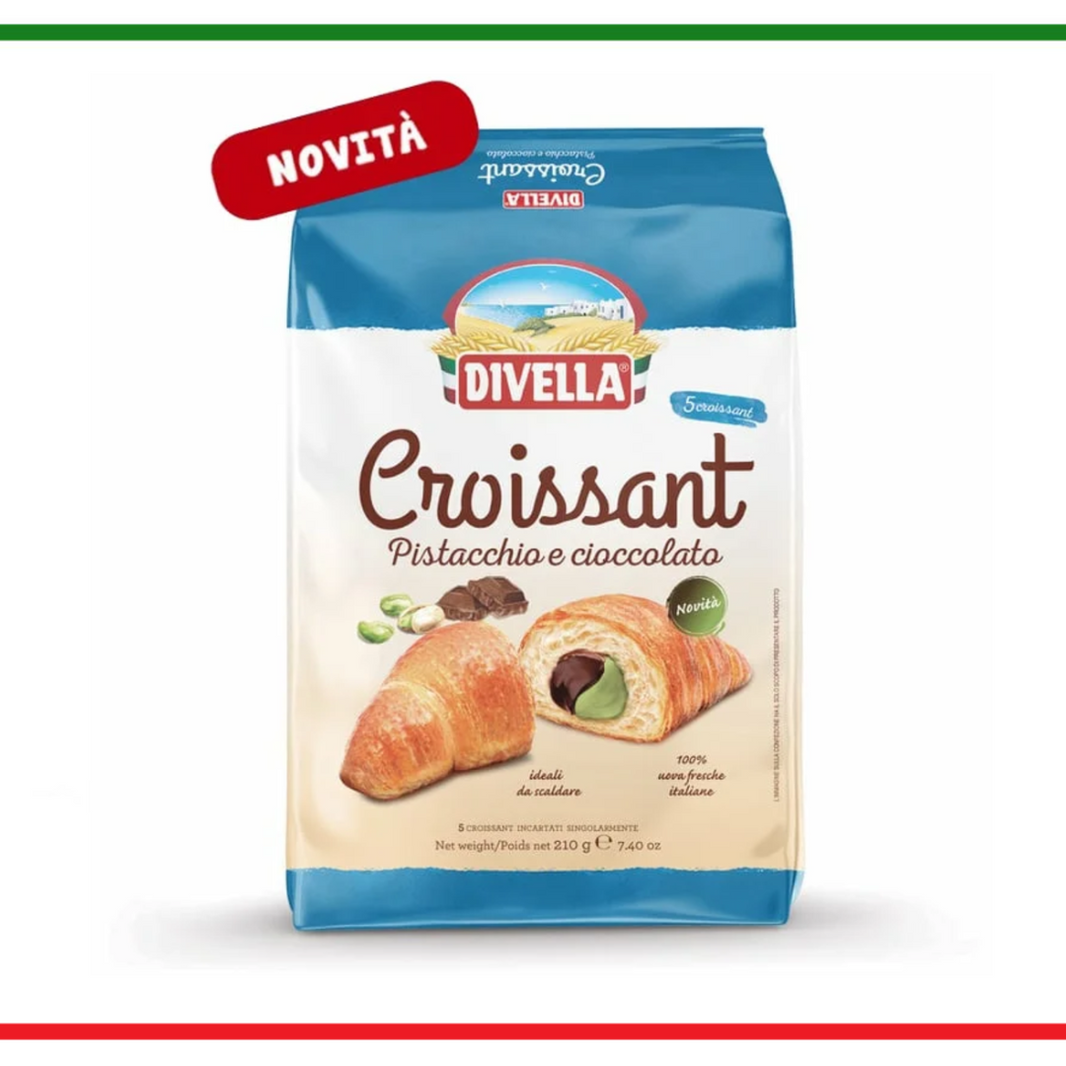 Divella croissant cu fistic si ciocolata 210g