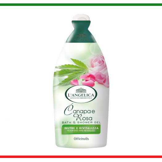 L'Angelica gel de dus cu Canapa si Trandafir 450ml