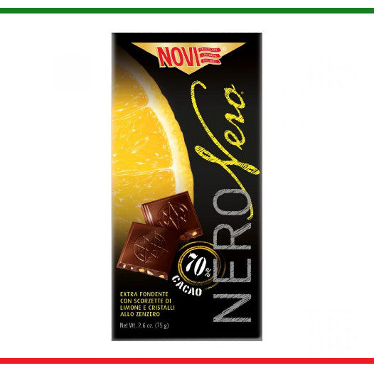 Novi tableta ciocolată Nero Nero cu lămâie și ghimbir 75g