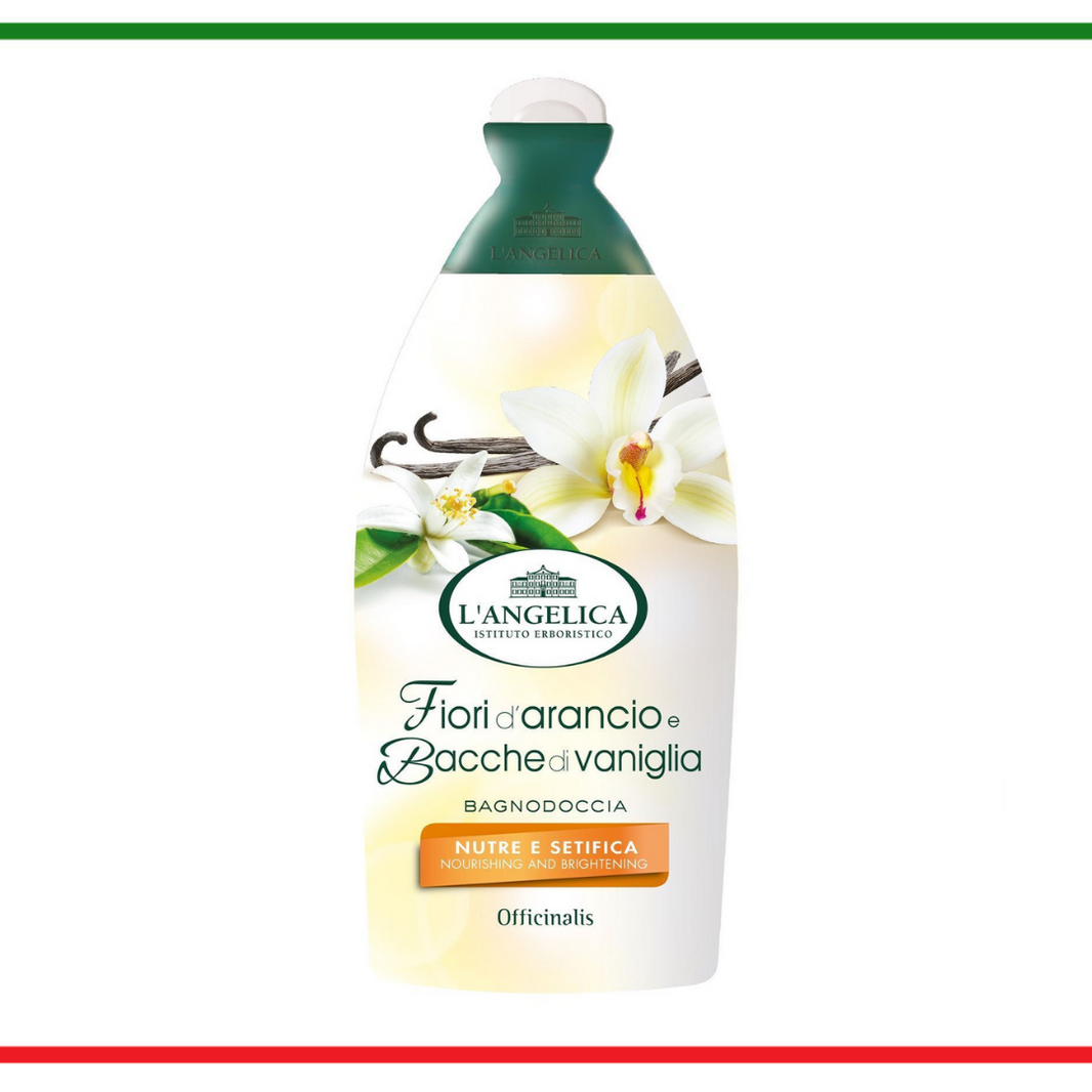 L'Angelica gel de dus floare de portocal și păstăi de vanilie 450ml