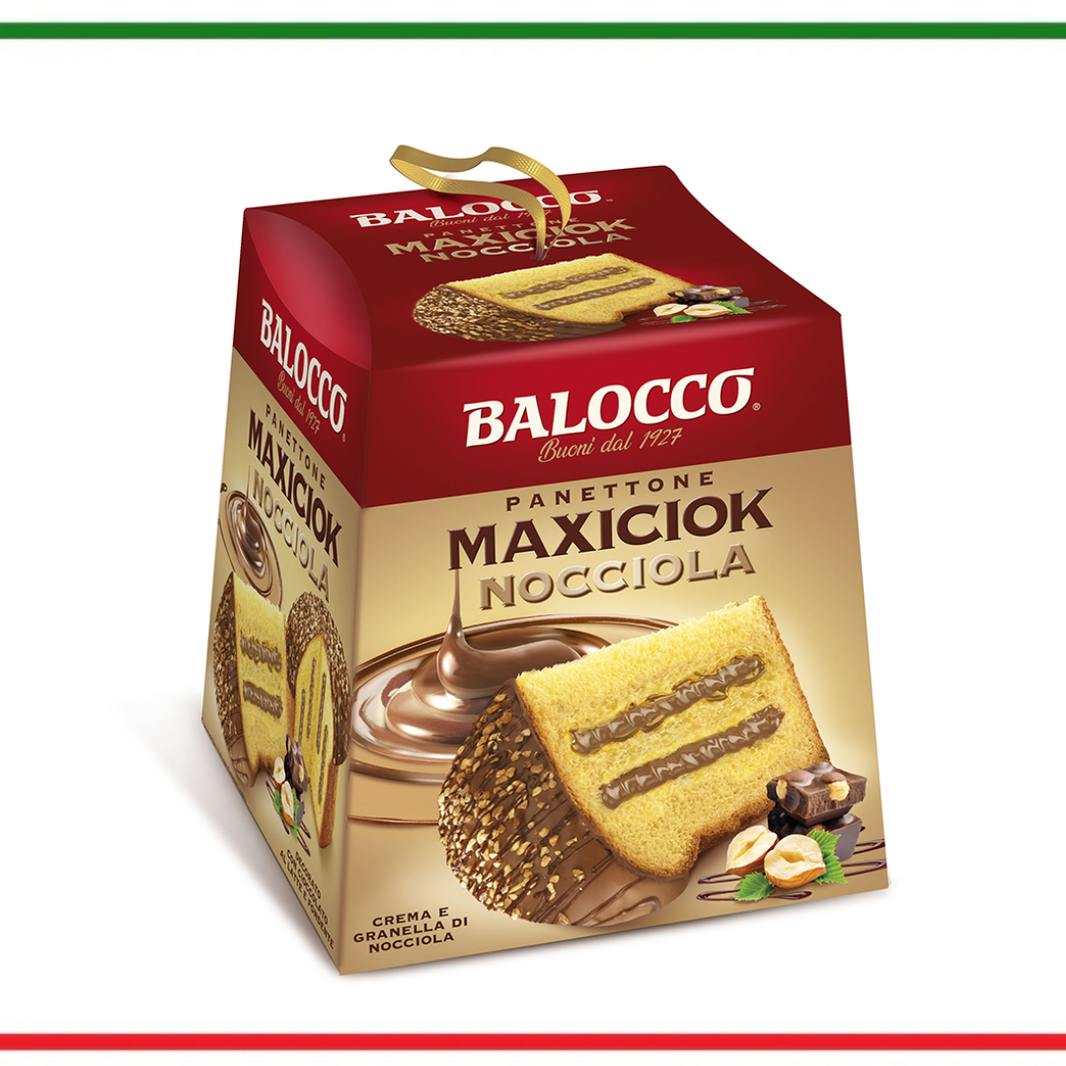 Balocco Panettone Maxicioc Nocciola 800g