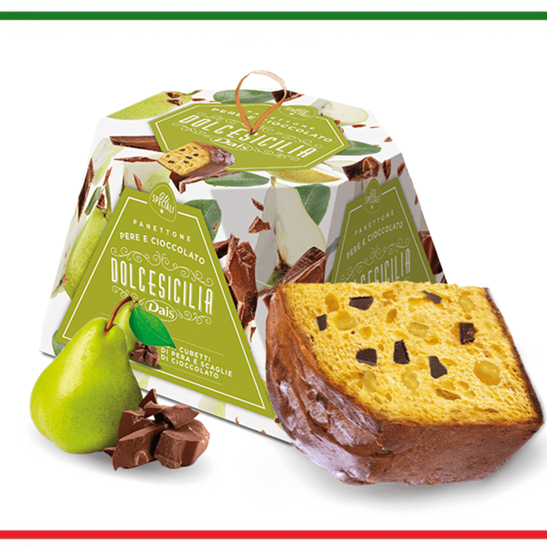 Dais Panettone Dolce Sicilia cu Pere si Ciocolata 750g