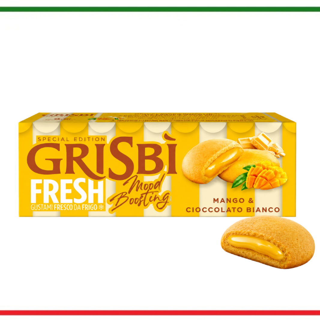 Grisbi biscuiti cu mango si ciocolata alba 112g