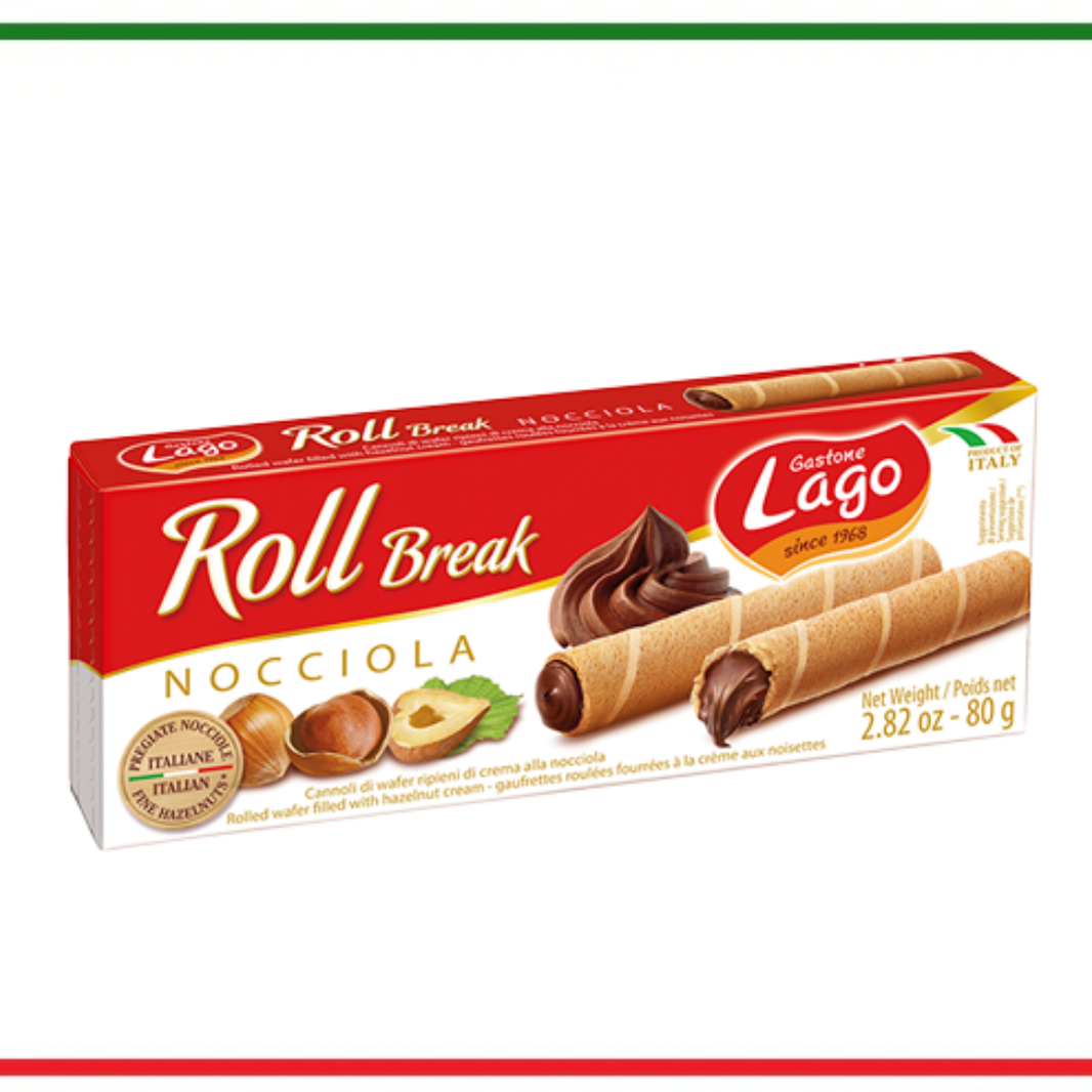 Lago Rulouri cu crema de alune 80g