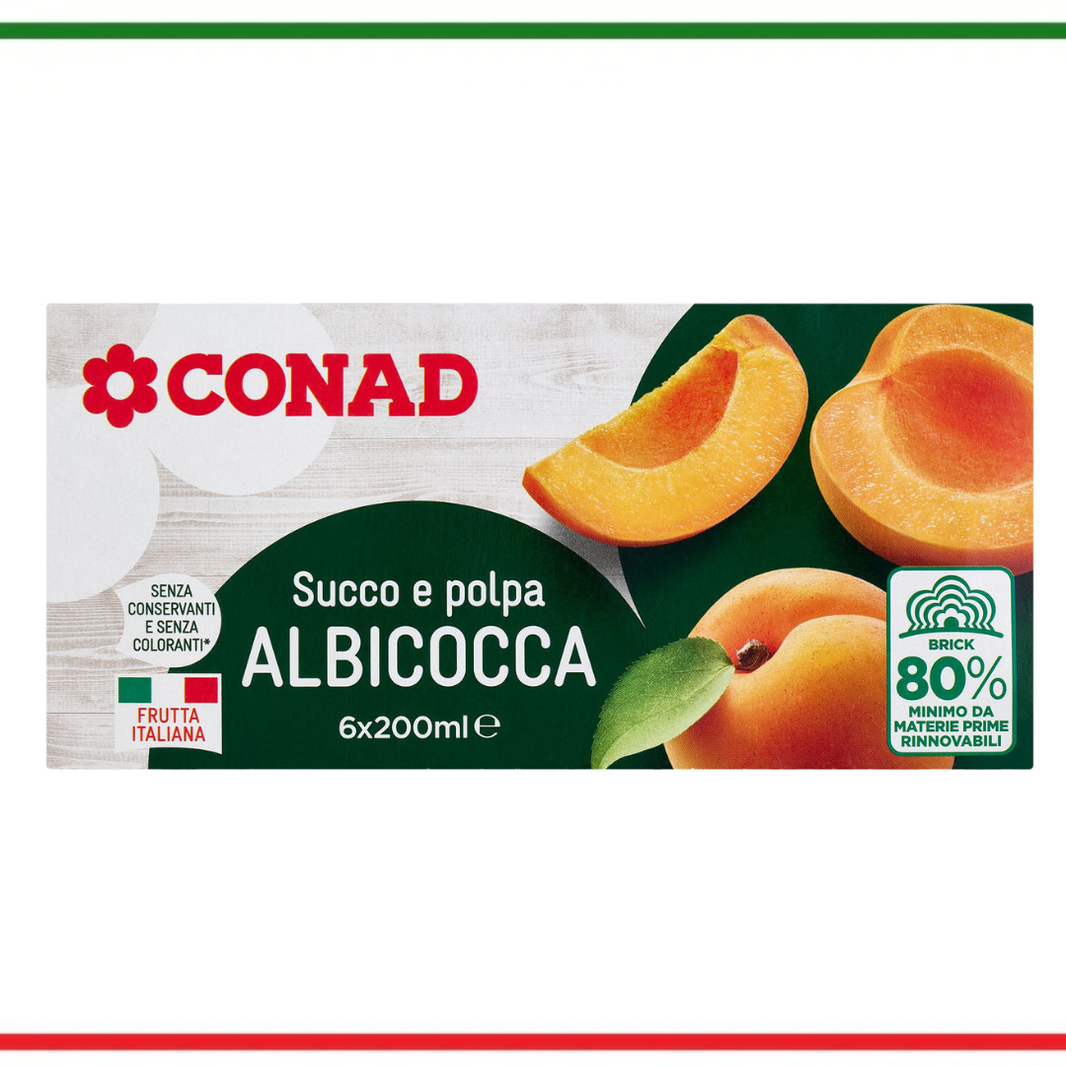 Conad suc pulpa de caise 6x200ml