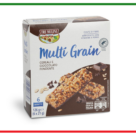 Tre Mulini Multigrain batoane de cereale cu ciocolata 126g