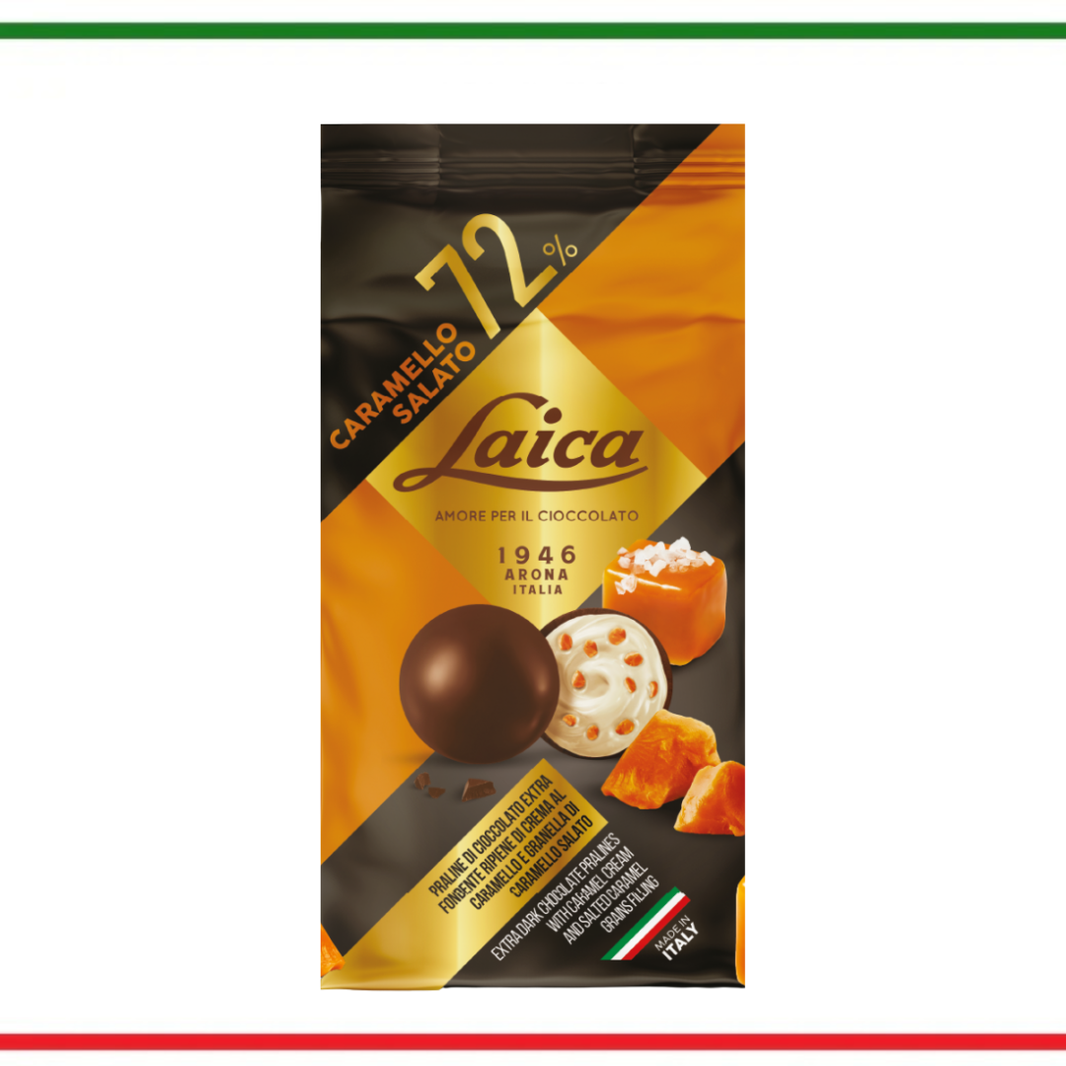 Laica praline umplute cu caramel sarat 90g