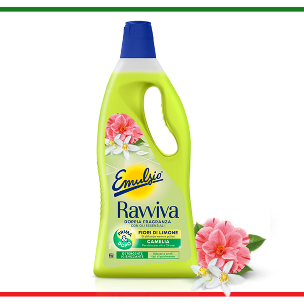 Emulsio Ravviva detergent pentru pardoseli Flori de Lamaie si Camelia  750ml