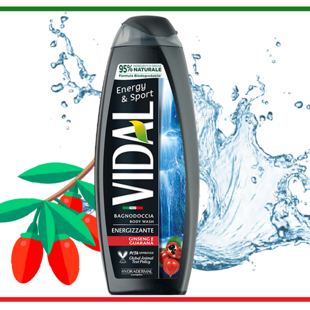 Vidal gel de dus Energy and Sport 600ml