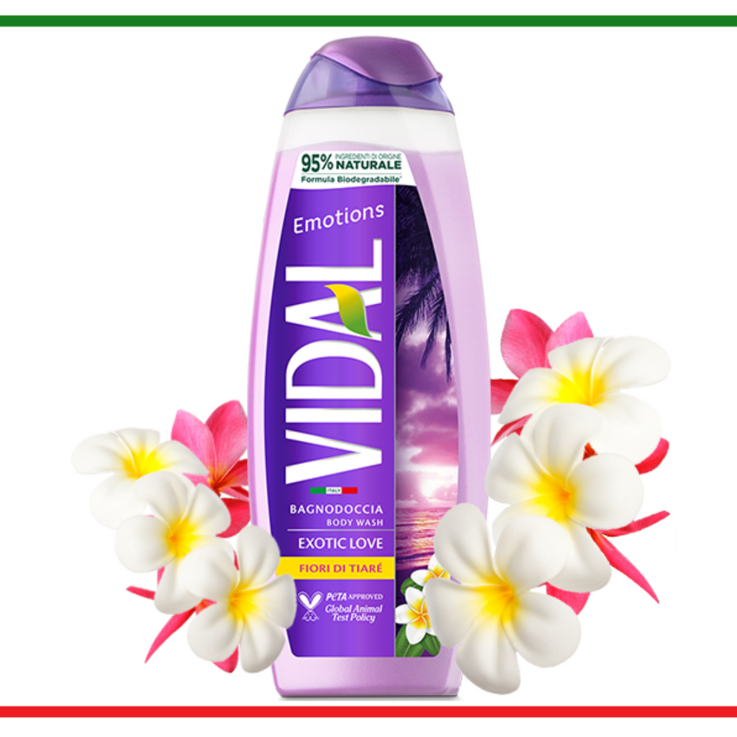 Vidal gel dus Exotic love flori tiare 500ml