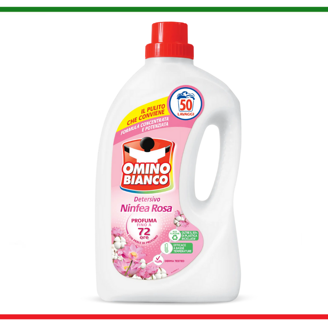 Omino Bianco detergent lichid Ninfea Rosa 50 spalari 2L