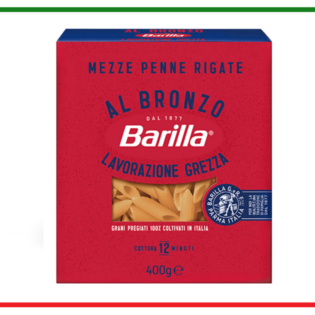 Barilla paste Mezze Penne Rigate "al bronzo" 400g