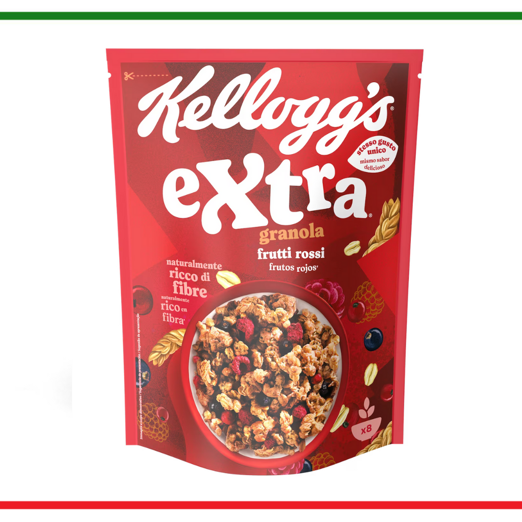 Kelloggs Extra mueslie cu fructe rosii 375g