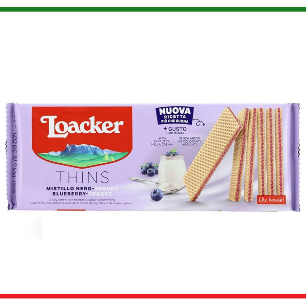 Loacker napolitane Thins cu afine si iaurt 175g