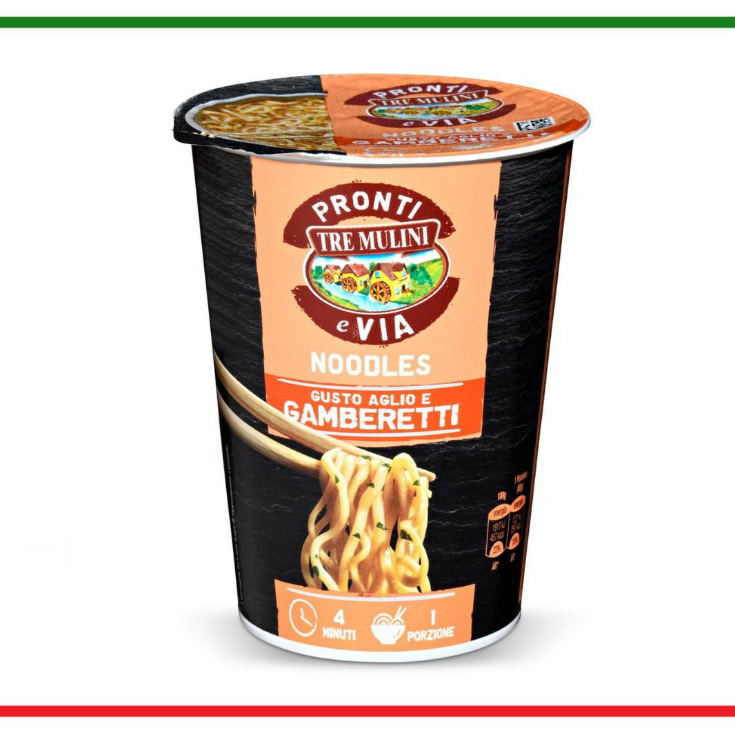 Tre Mulini Noodles cu usturoi si creveti 65g