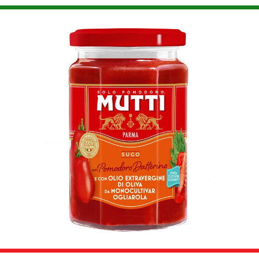 Sugo Mutti con pomodorino datterino e olio extravergine di oliva della monocoltura Ogliarola 280g