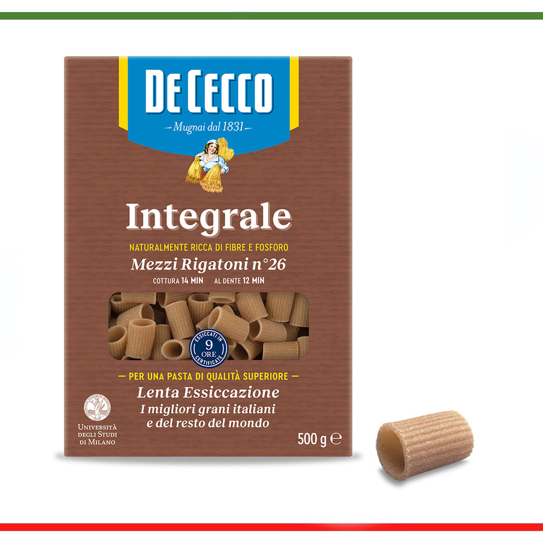 De Cecco pasta integrale Mezzi Rigatoni 500g