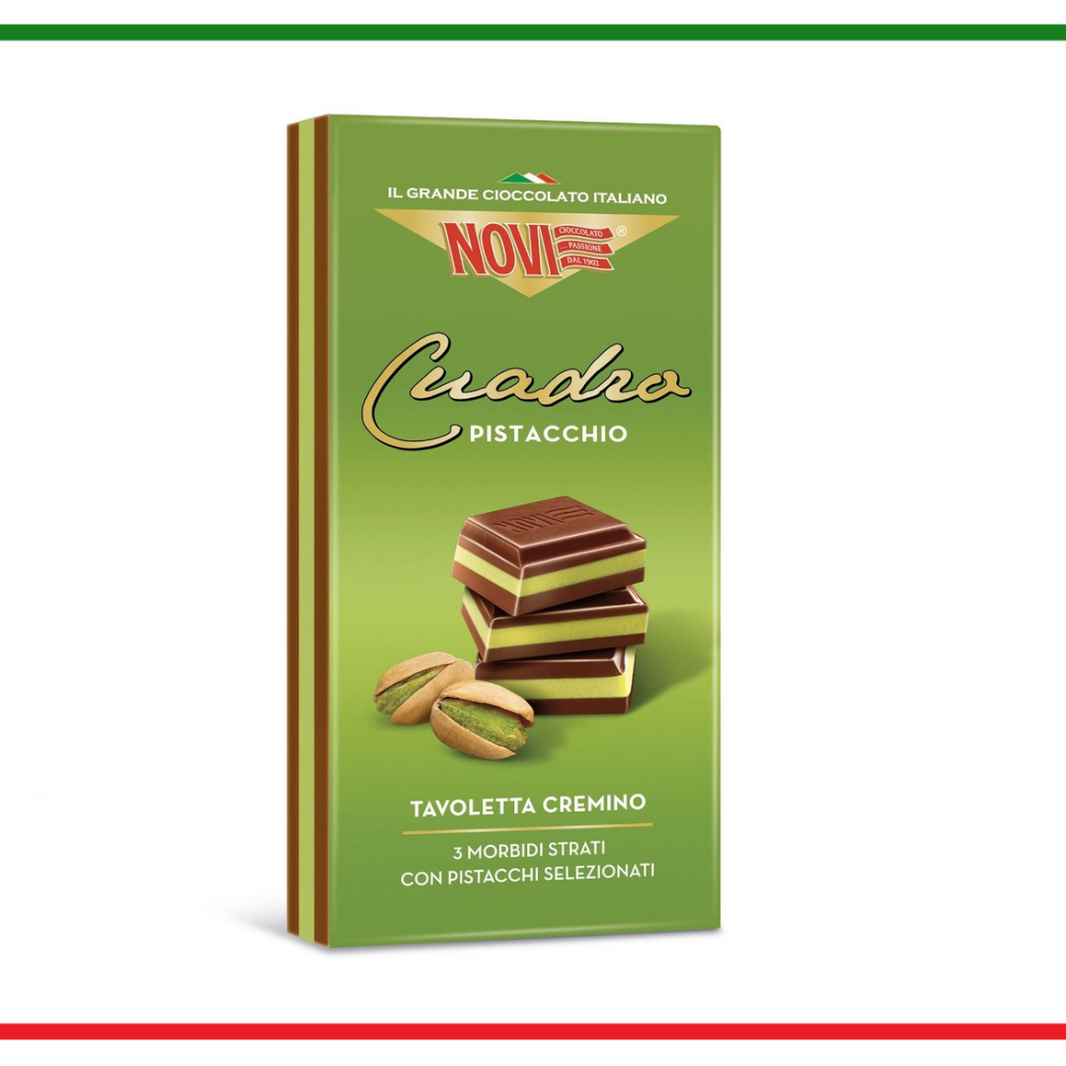 Novi ciocolata Cuadro cremino cu fistic 110g