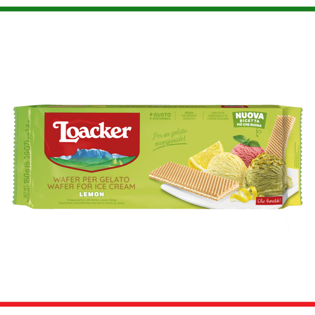 Loacker napolitane pentru înghețată gust lamaie 150g