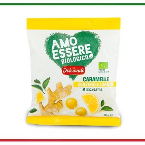 Dolciando Amo Essere bio caramele cu ghimbir si lamaie 90g